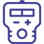 2D purple design of a hearing test monitor