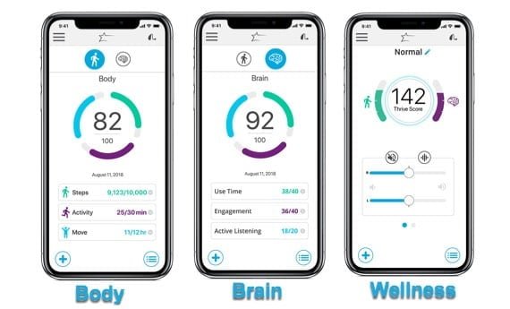 A close up of many different types of uses for the Thrive App