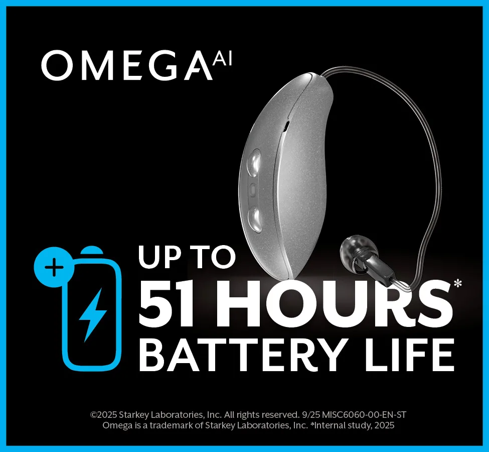 A close up of a Livio A.I. Hearing Aid